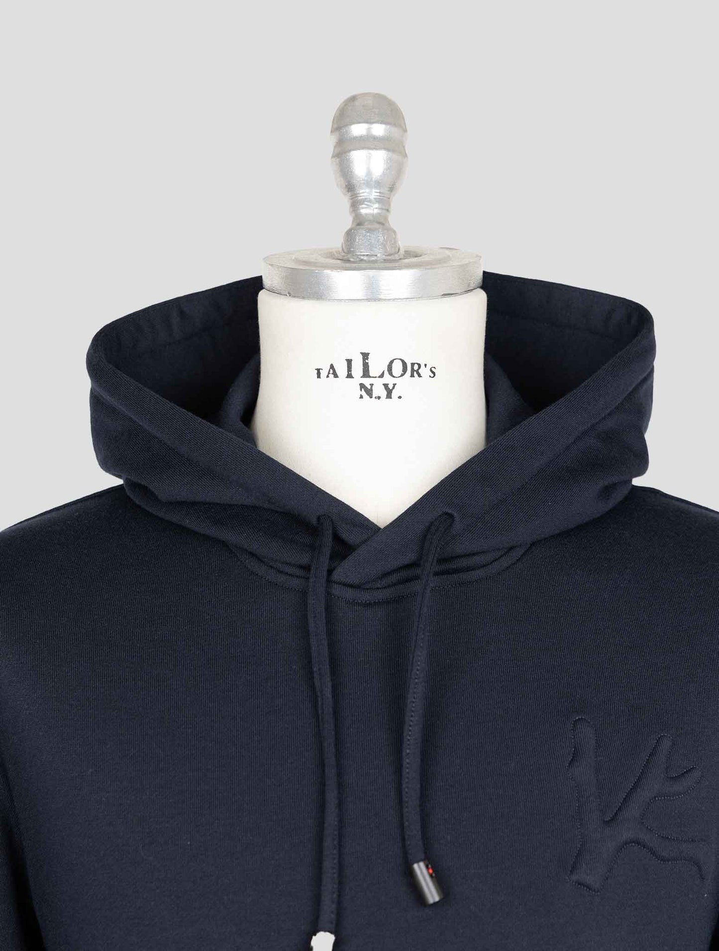 Isaia Blue Cotton Silk Pl Sweater Hoodie