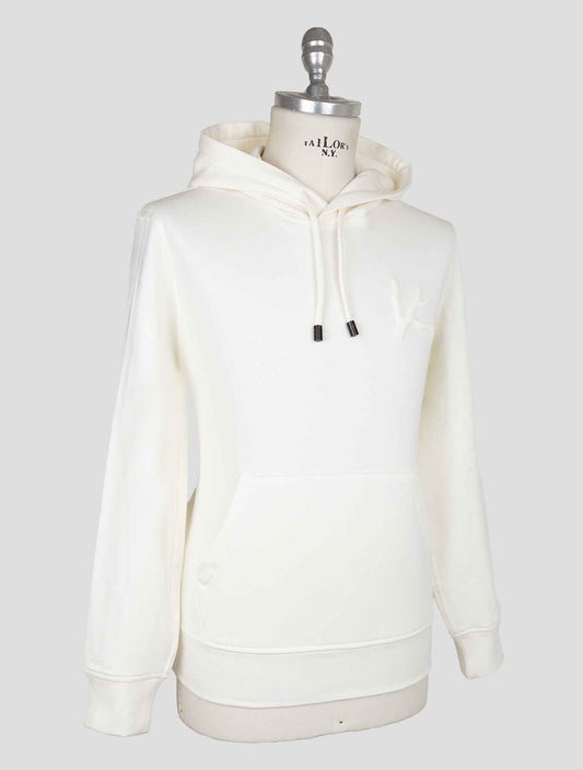 Isaia White Cotton Silk Pl Sweater Hoodie