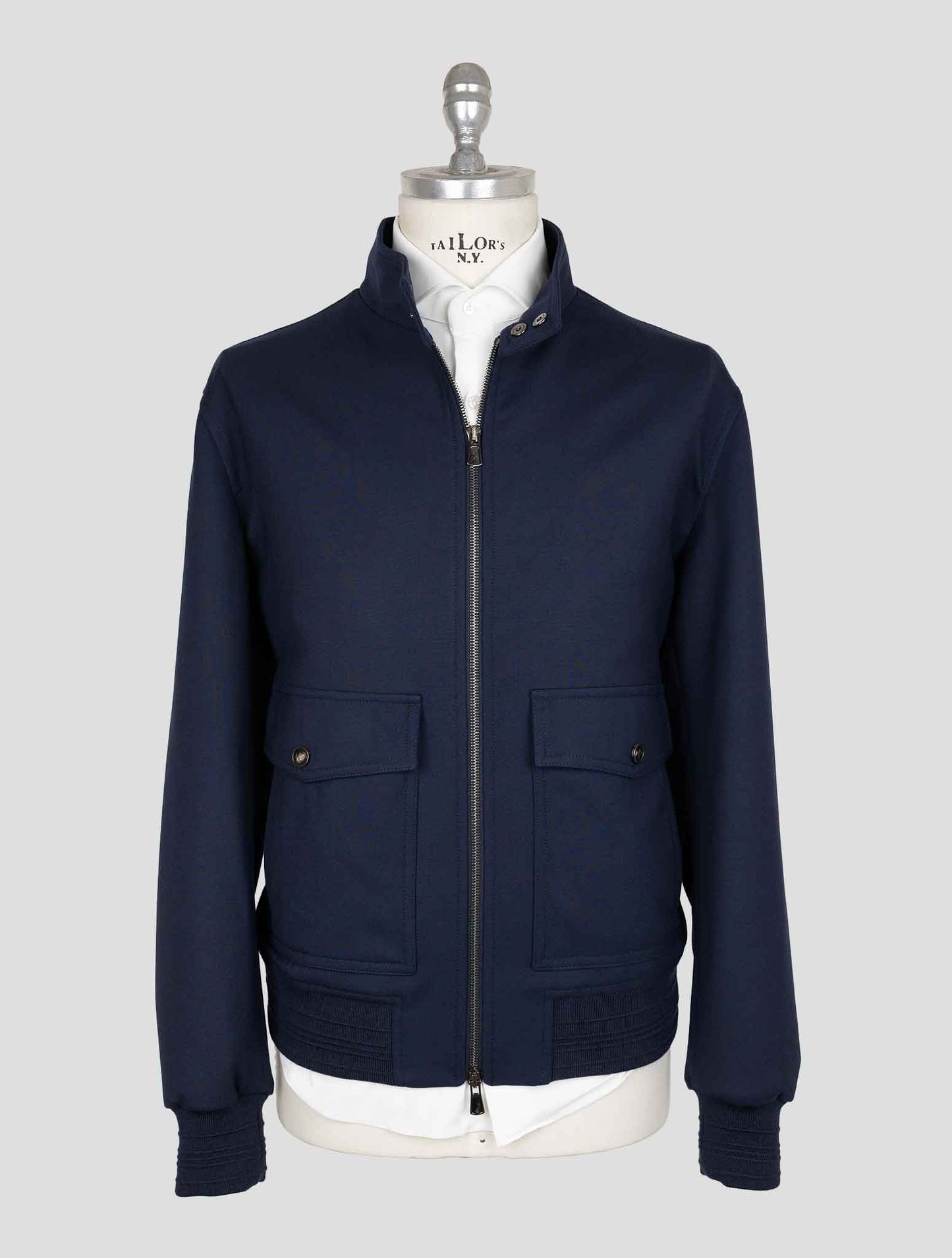 Isaia Blue Wool Ea Pa Coat