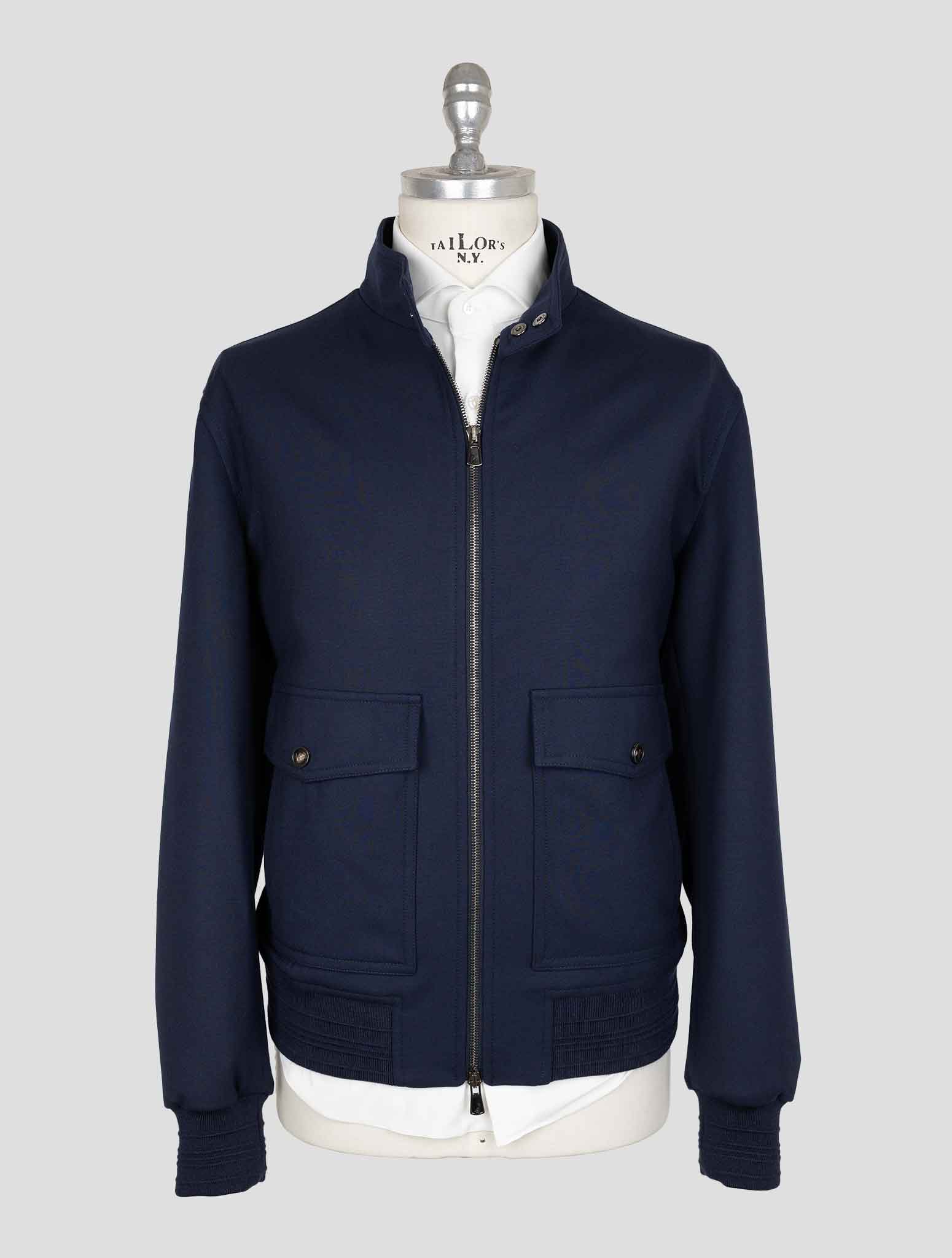 Isaia Blue Wool Ea Pa Coat