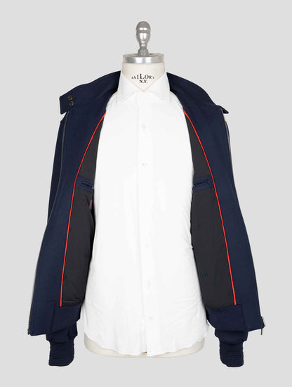 Isaia Blue Wool Ea Pa Coat