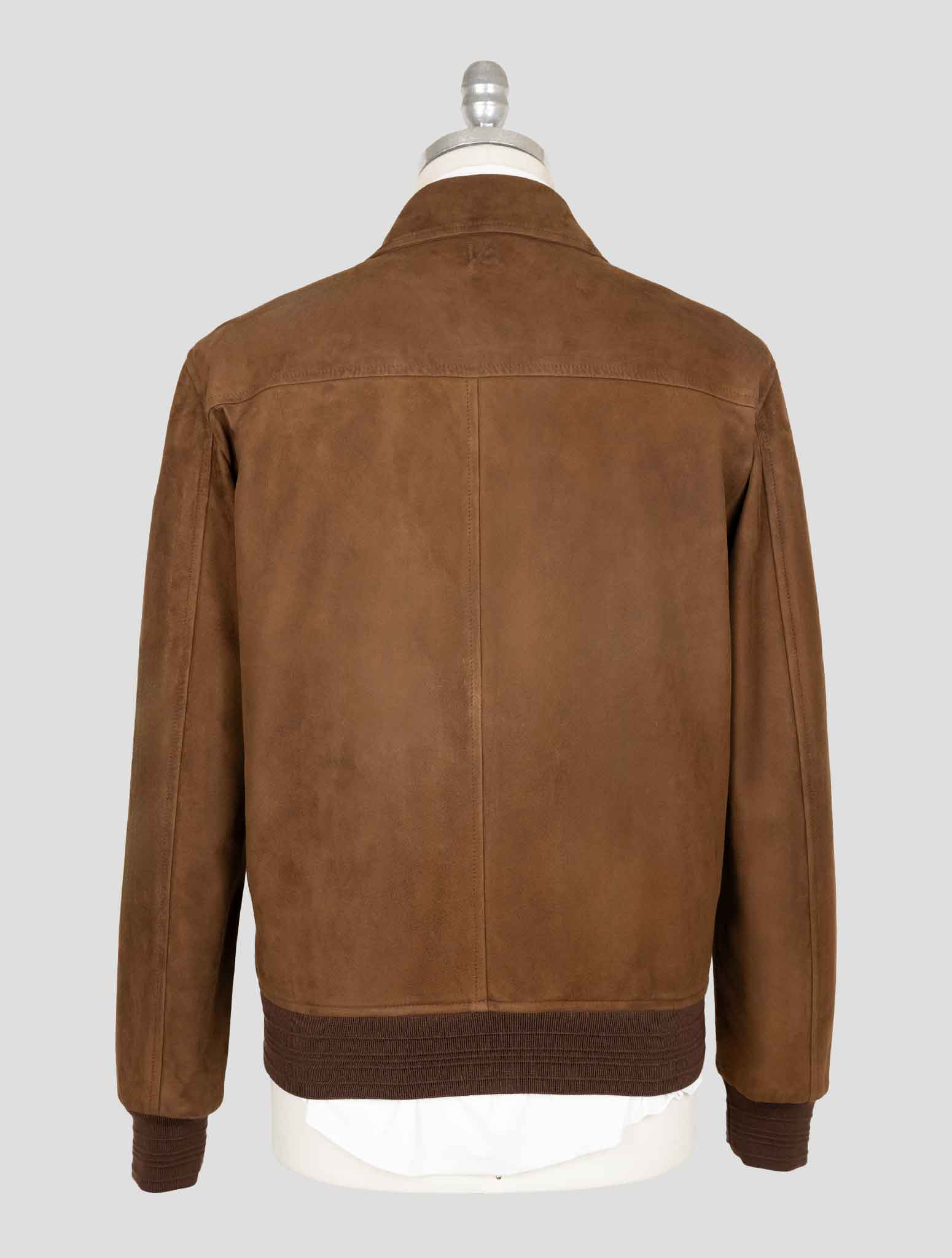 Isaia Brown Leather Suede Coat