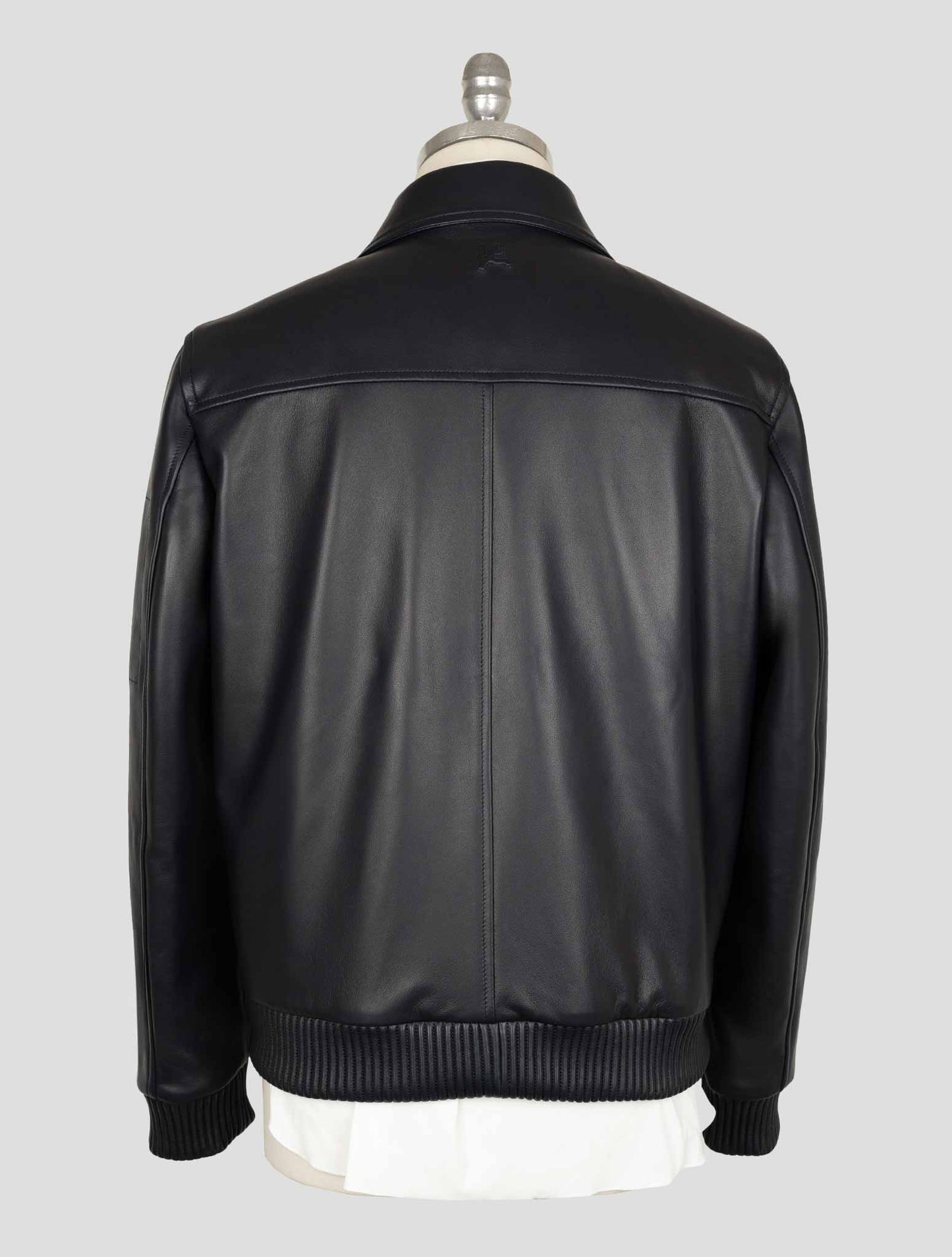 Isaia Blue Leather  Coat