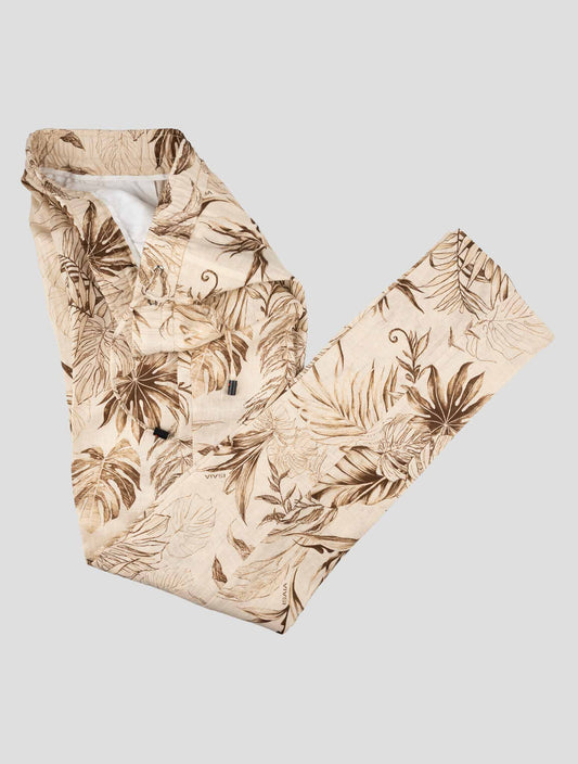 Isaia Brown Linen Pants