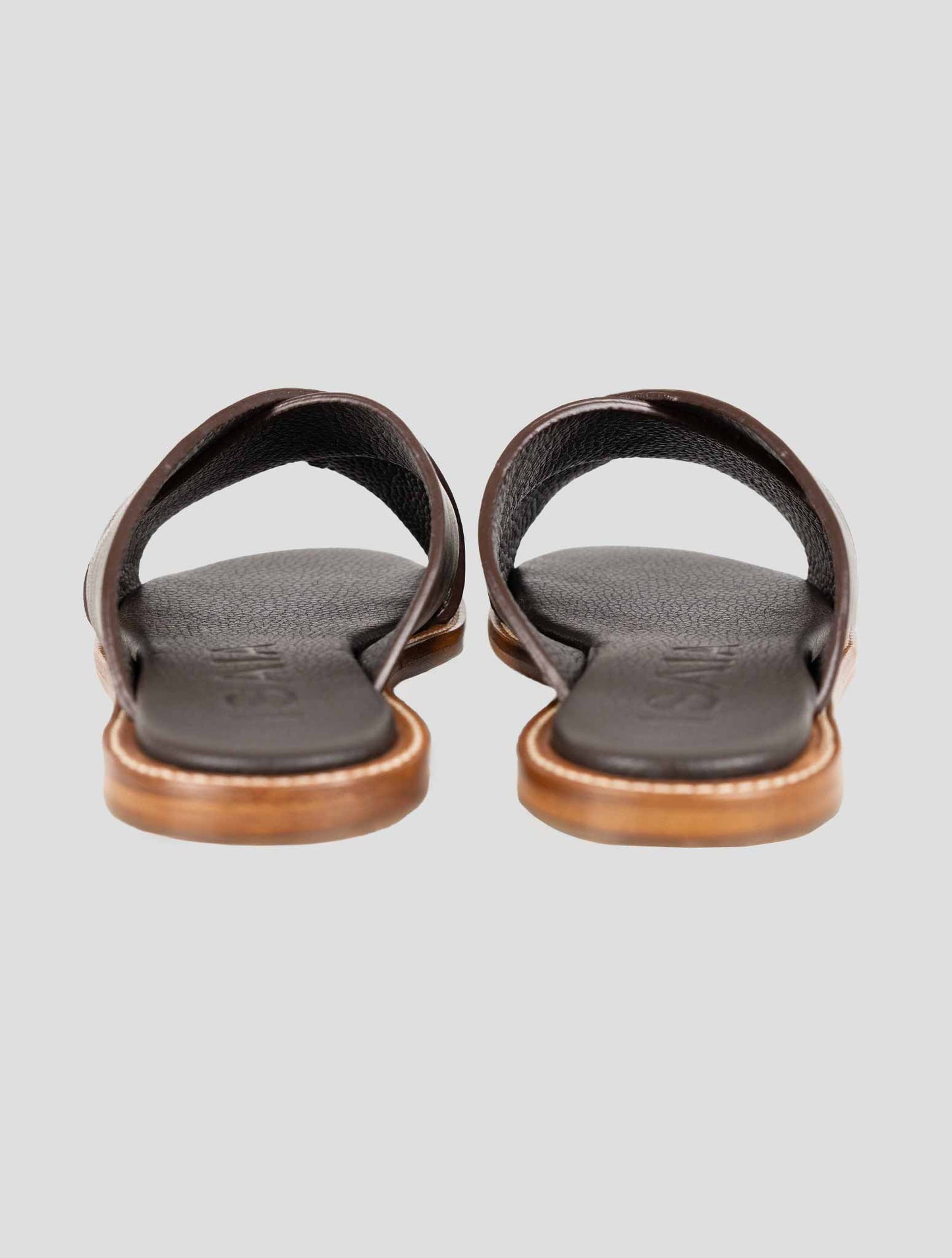 Isaia Brown Leather Sandals