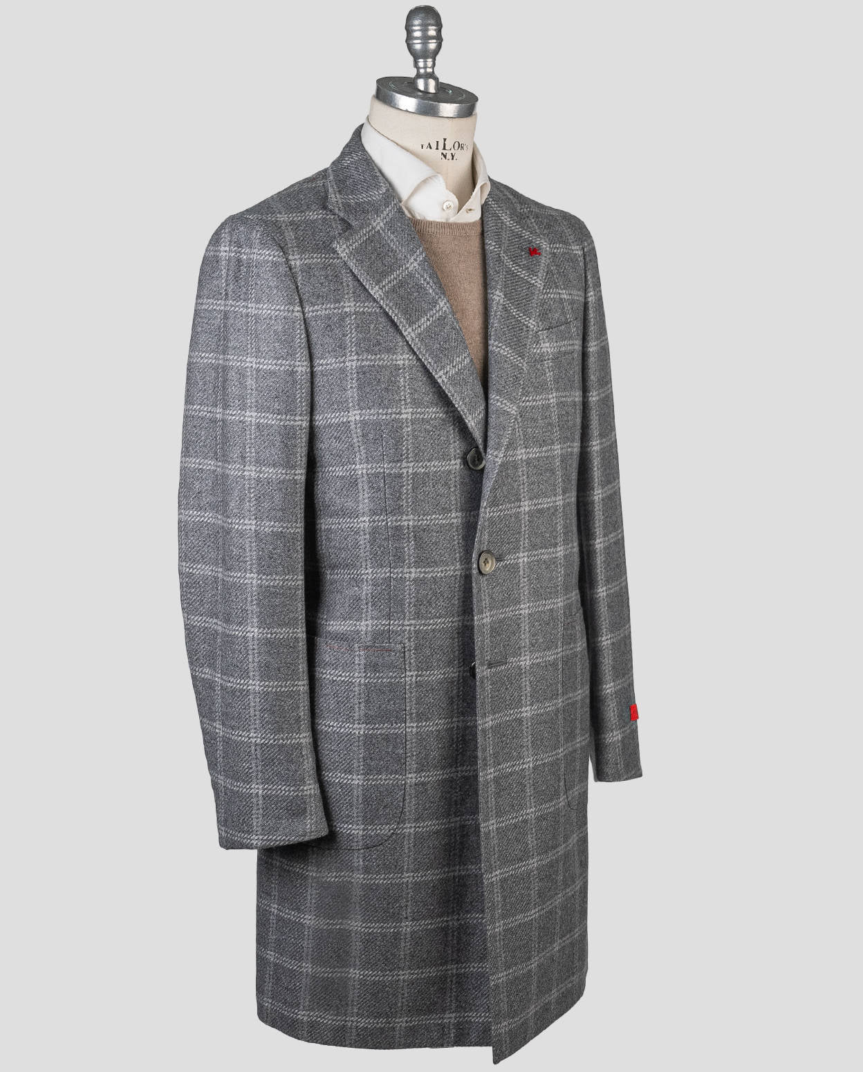 Manteau en cachemire gris Isaia