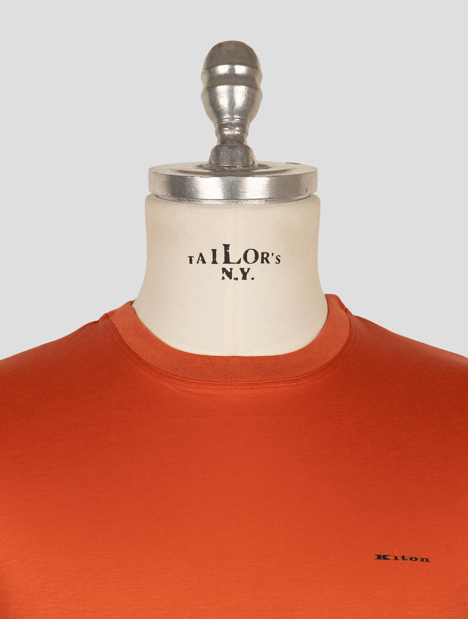 Kiton Orange Cotton T-Shirt