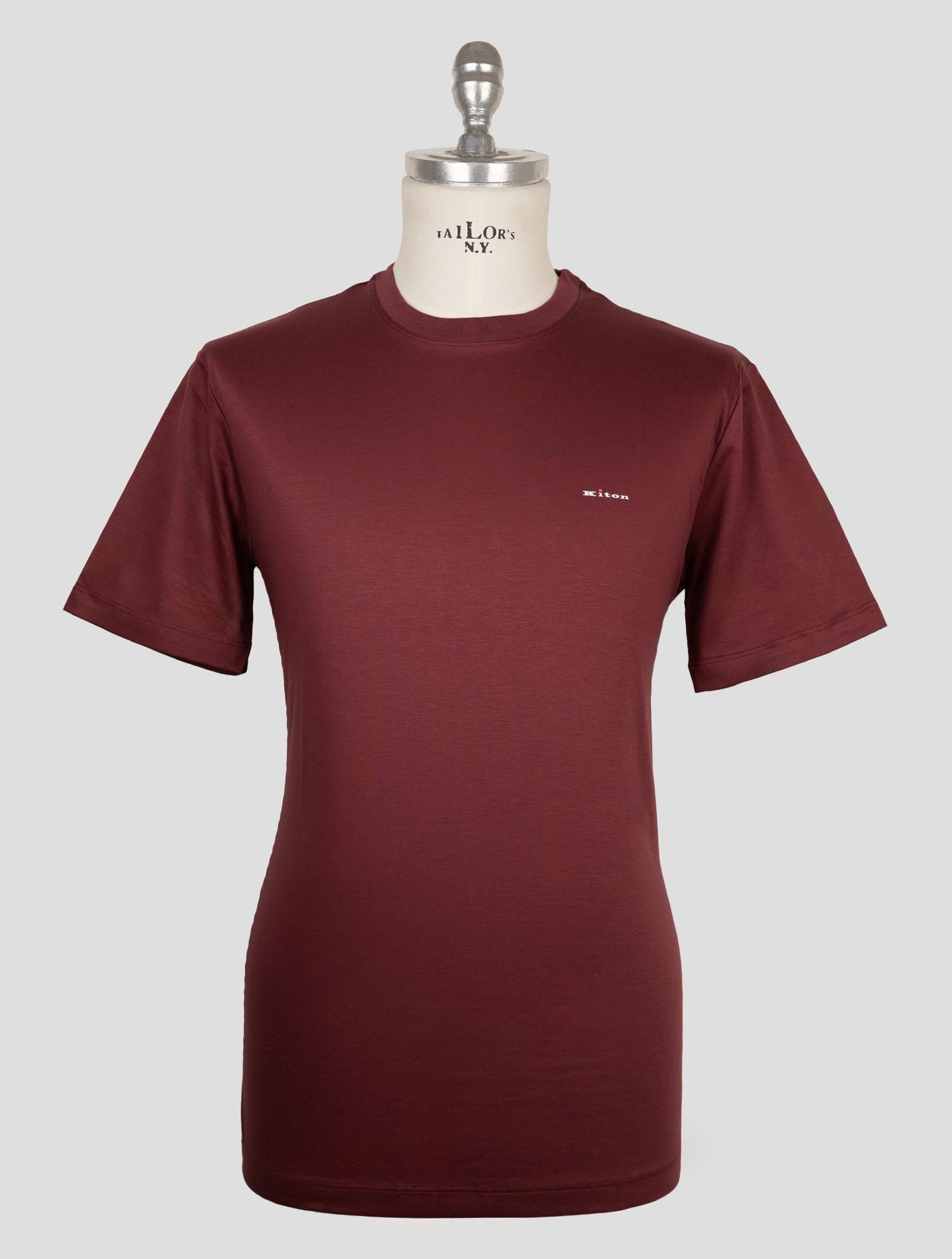 Kiton Burgundy Cotton T-Shirt