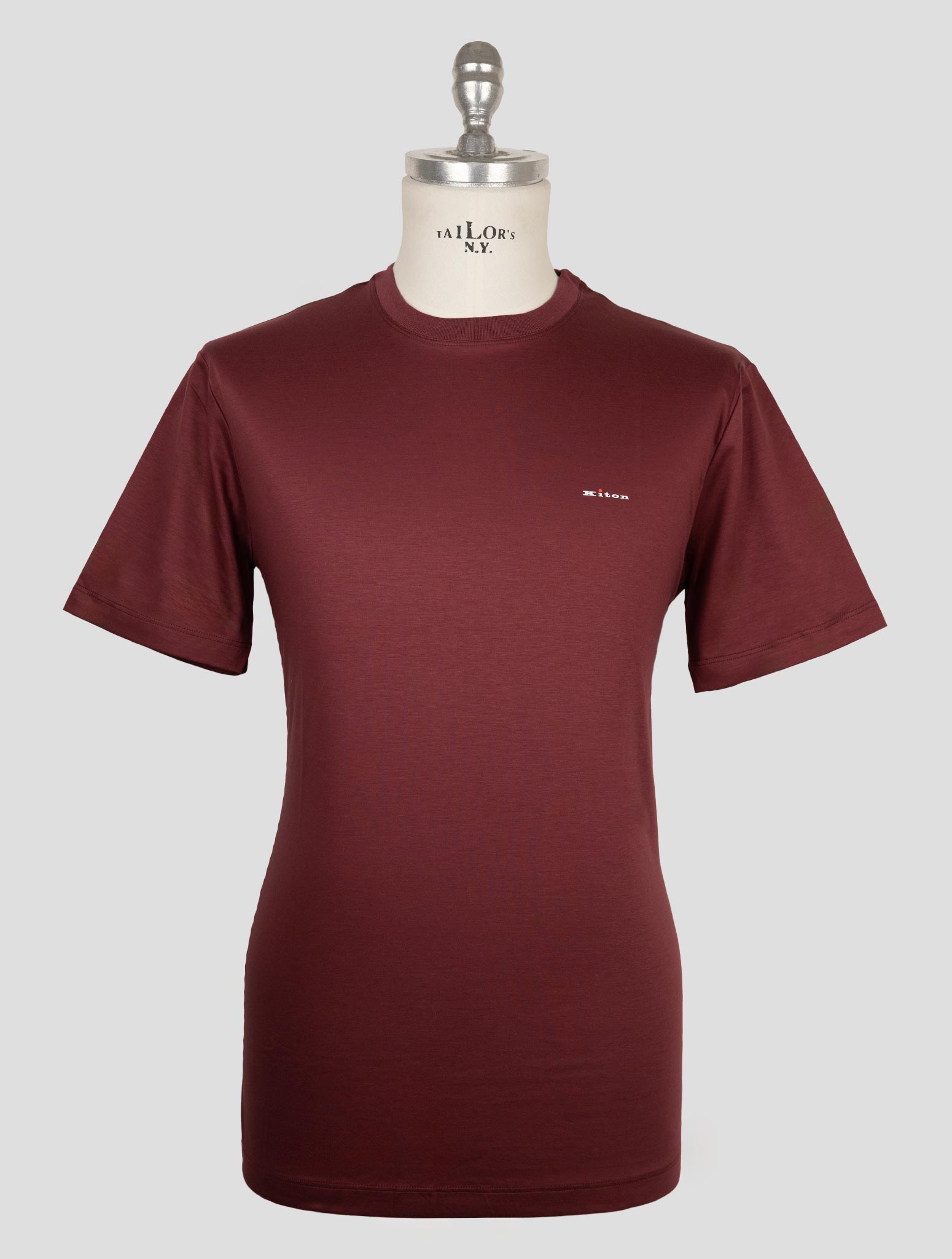 Kiton Burgundy Cotton T-Shirt