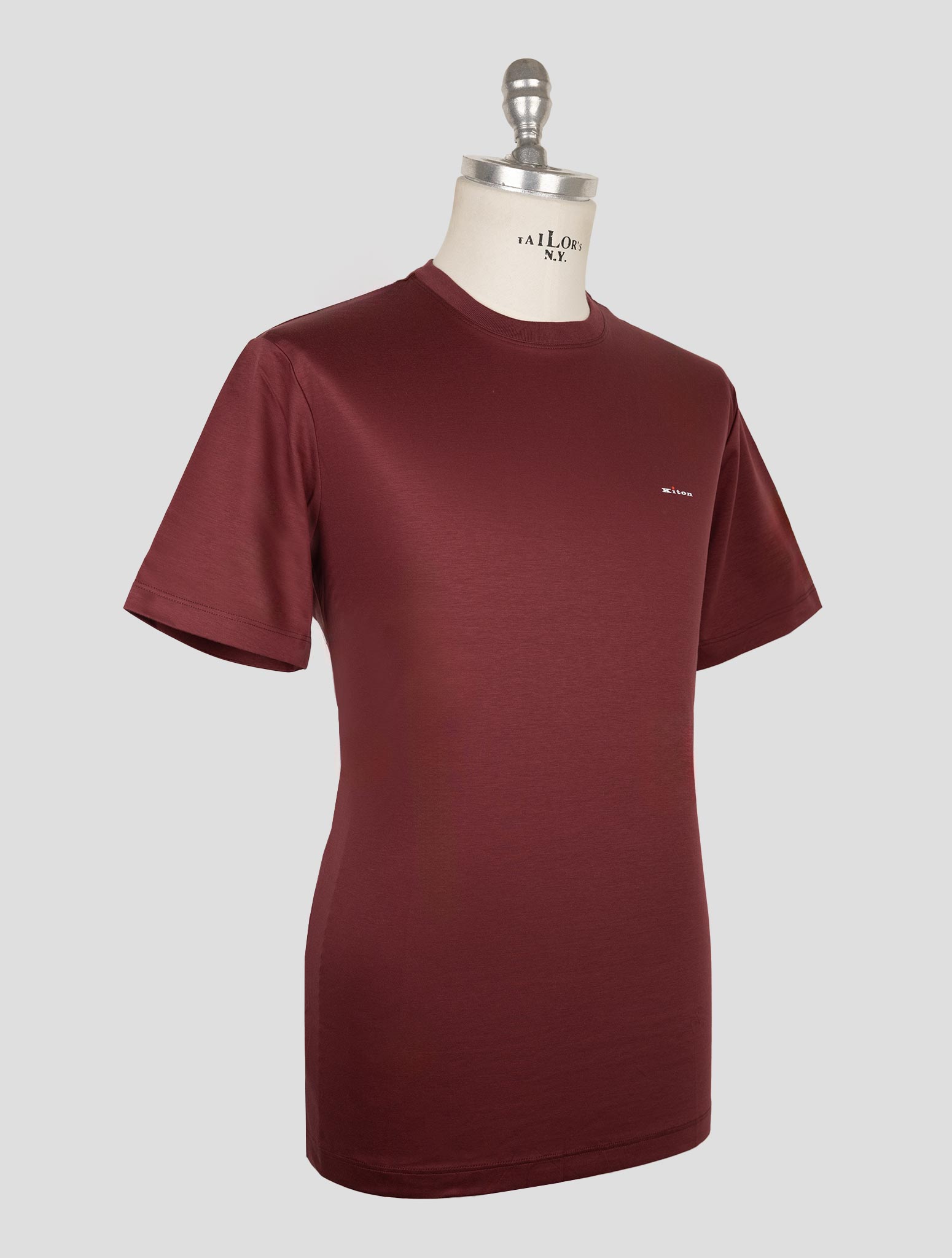 Kiton Burgundy Cotton T-Shirt