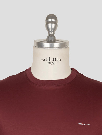 Kiton Burgundy Cotton T-Shirt