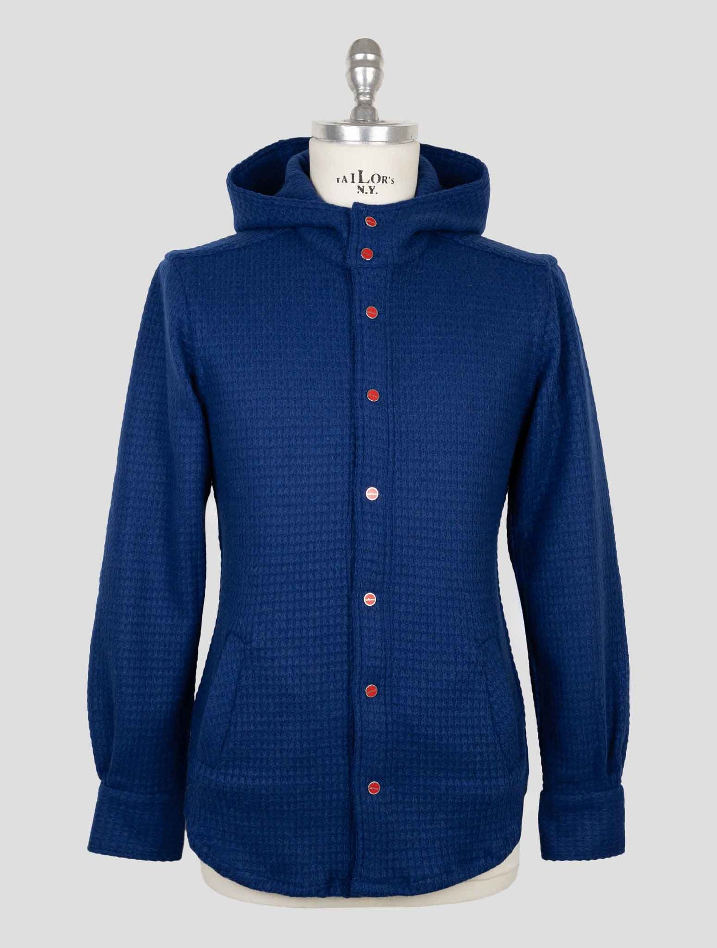 Kiton Blue Wool Pa Shirt Mariano
