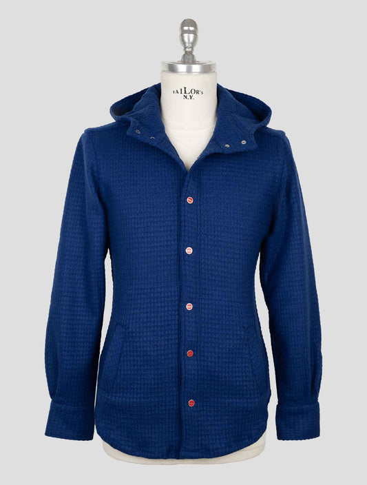 Kiton Blue Wool Pa Shirt Mariano