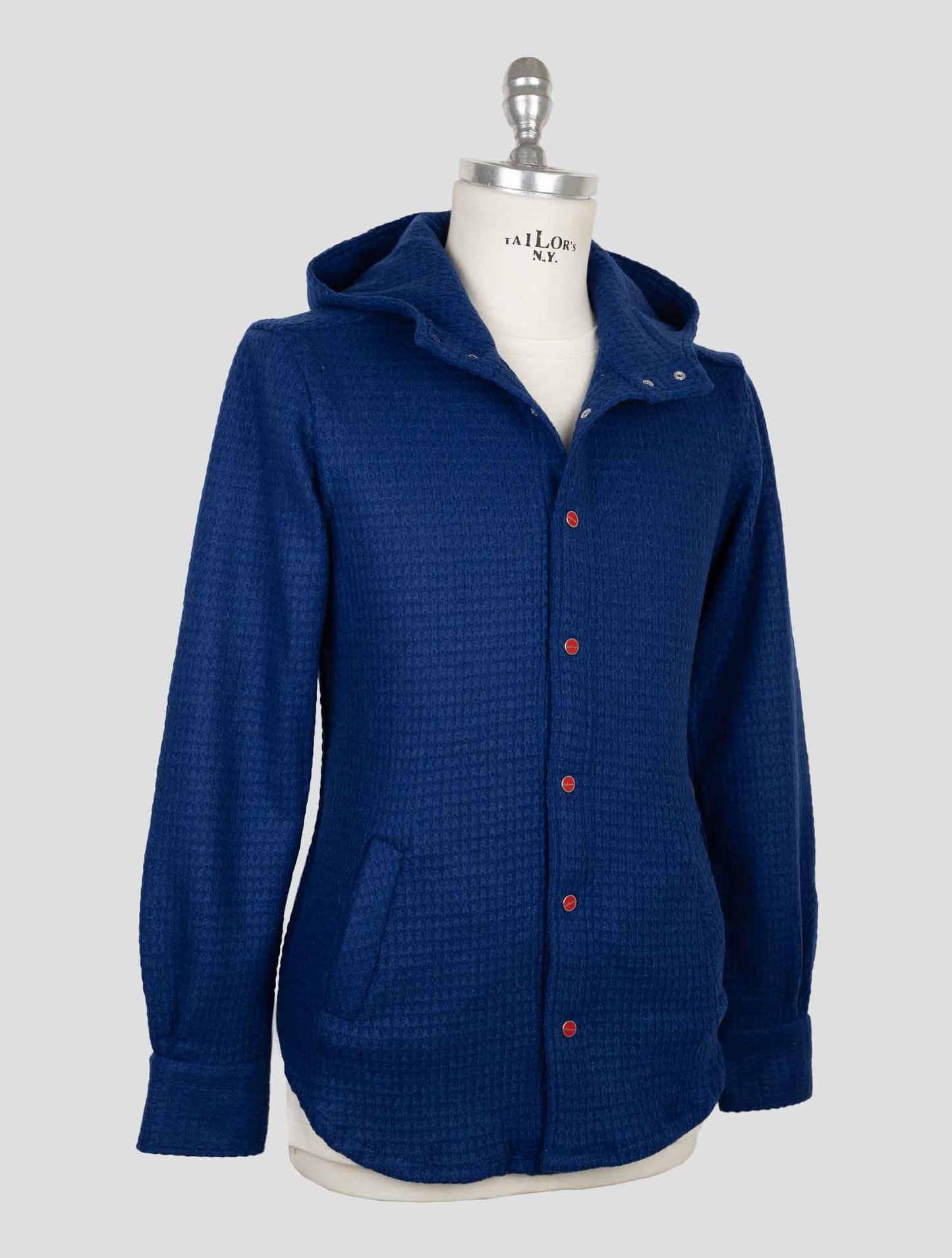 Kiton Blue Wool Pa Shirt Mariano