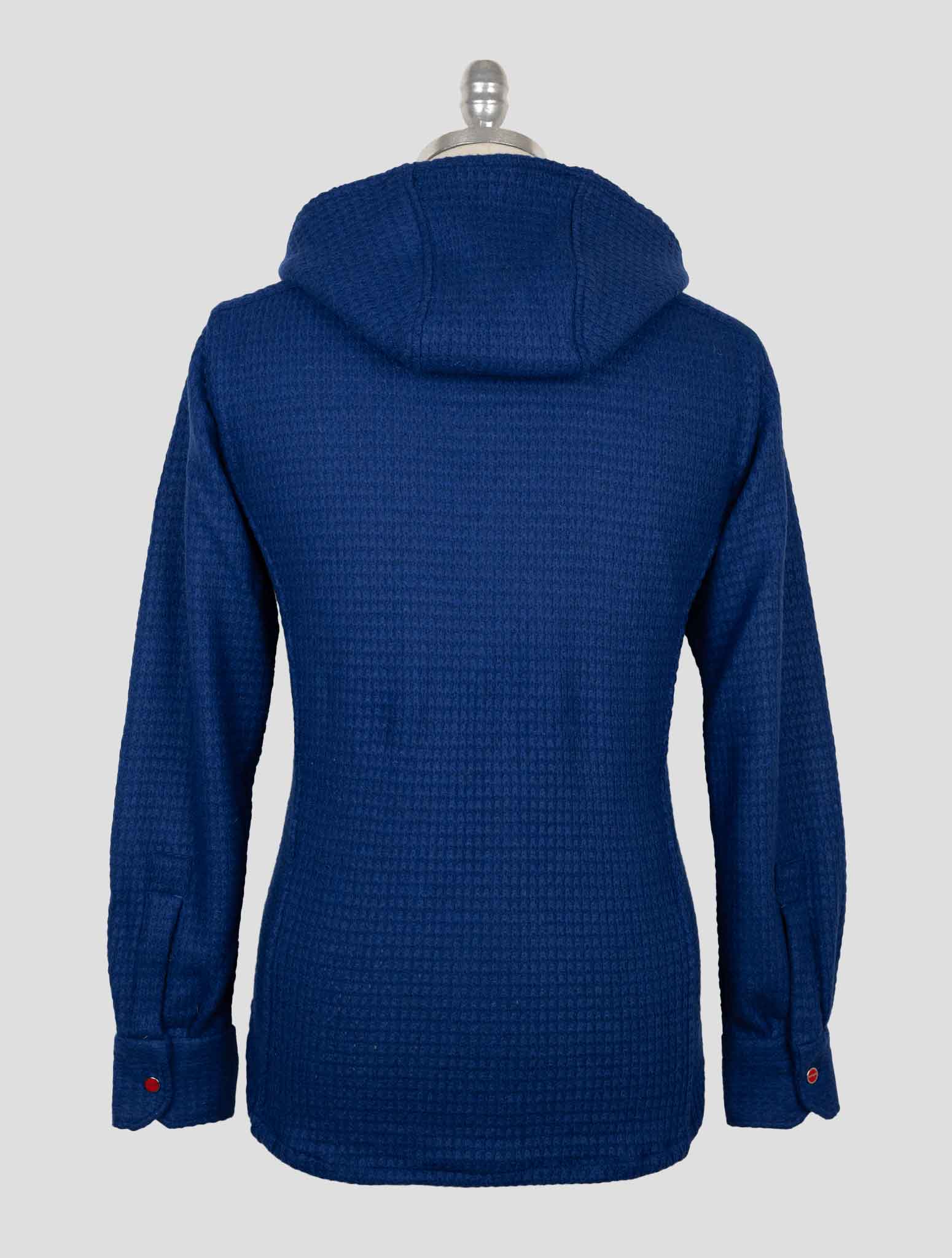 Kiton Blue Wool Pa Shirt Mariano