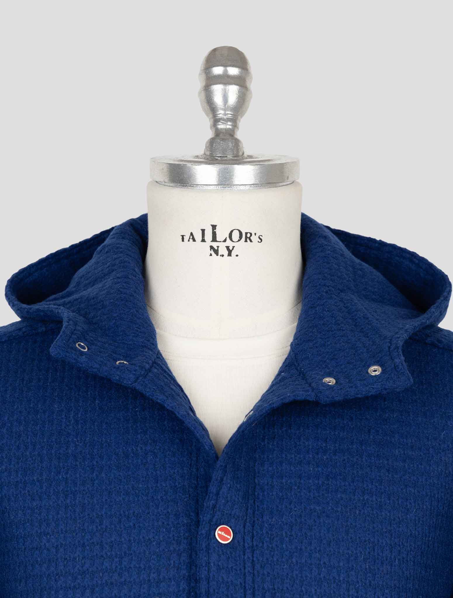 Kiton Blue Wool Pa Shirt Mariano