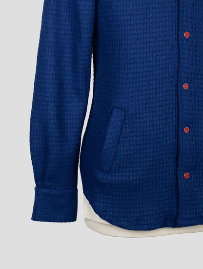Kiton Blue Wool Pa Shirt Mariano