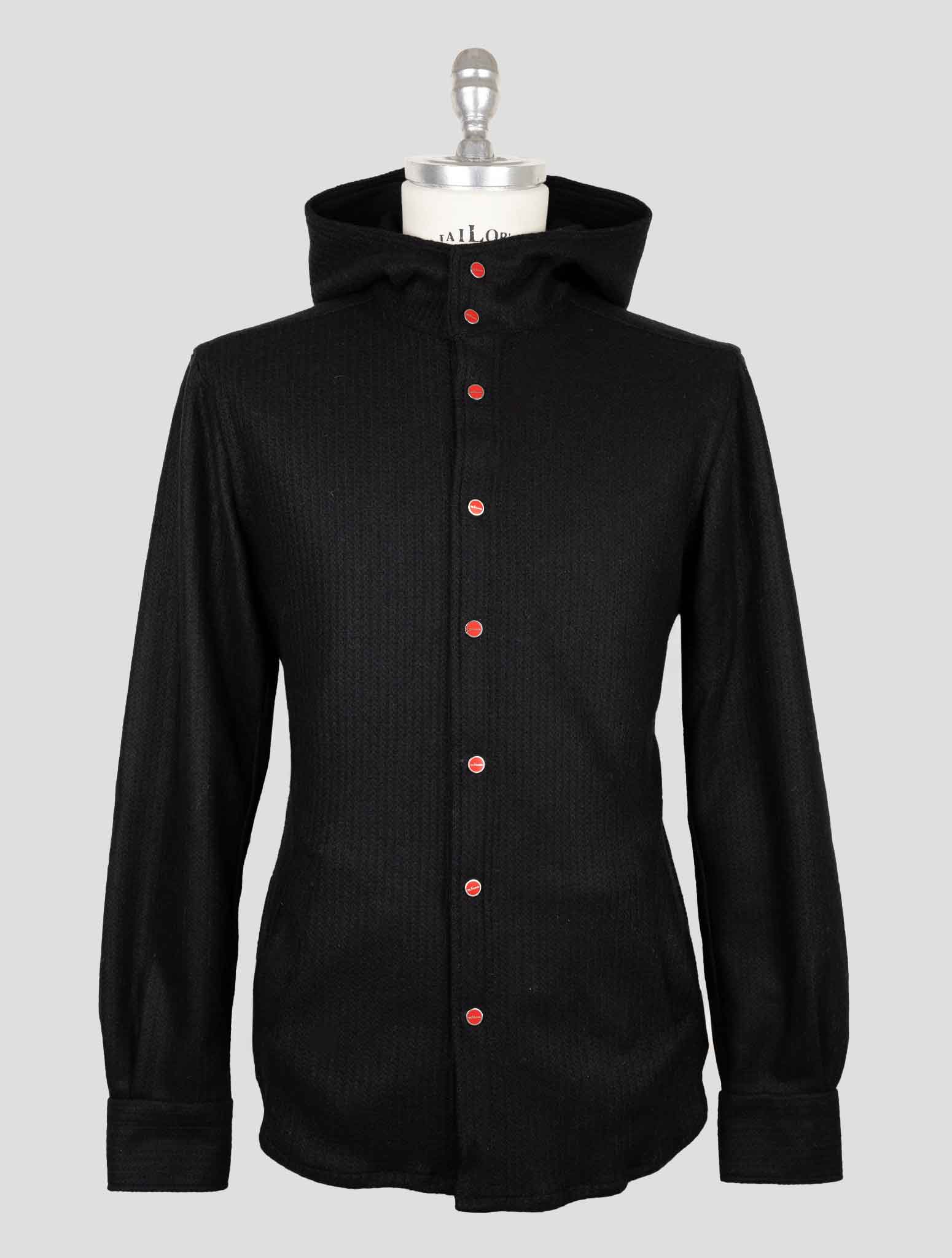 Kiton Black Wool Pa Shirt Mariano