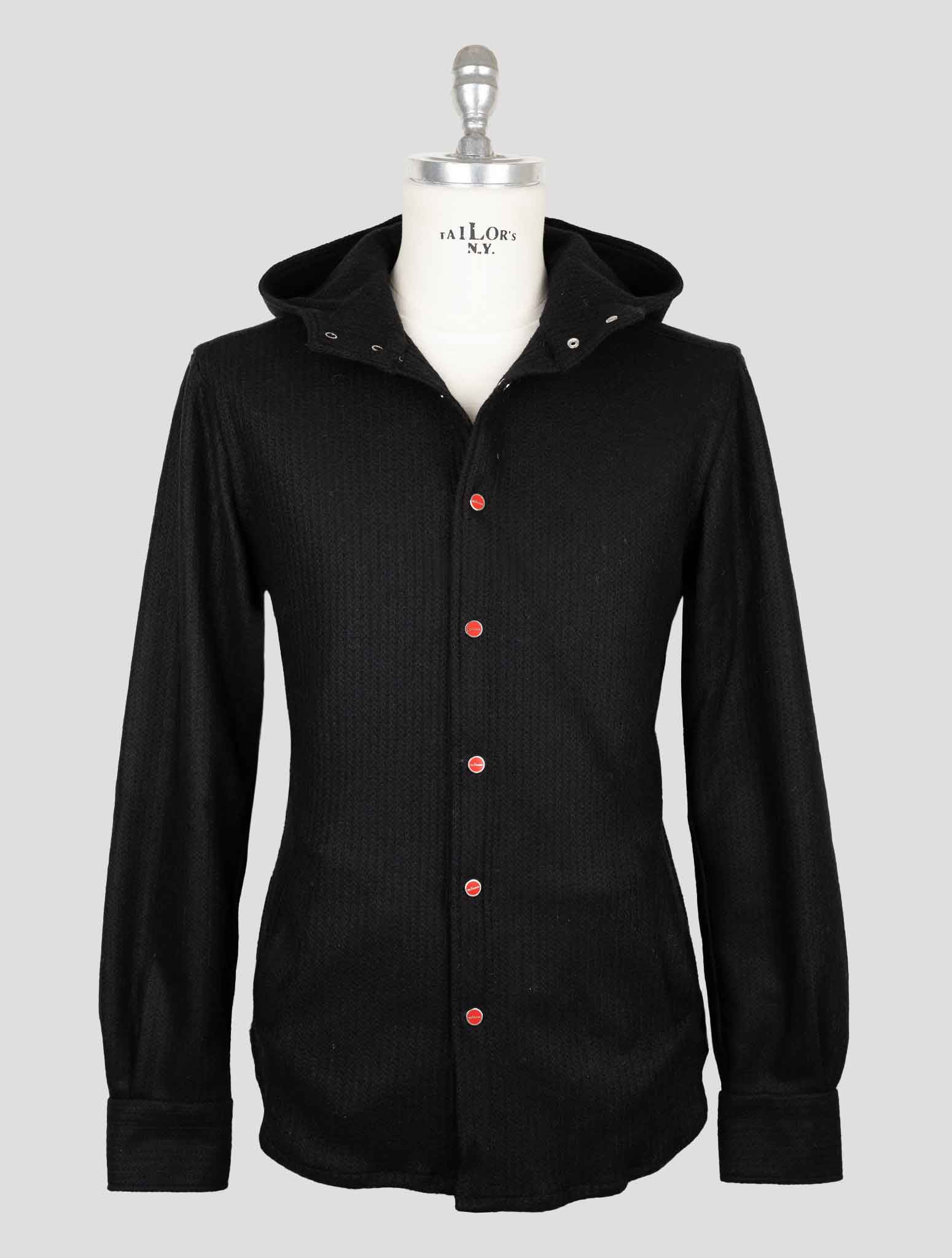 Kiton Black Wool Pa Shirt Mariano