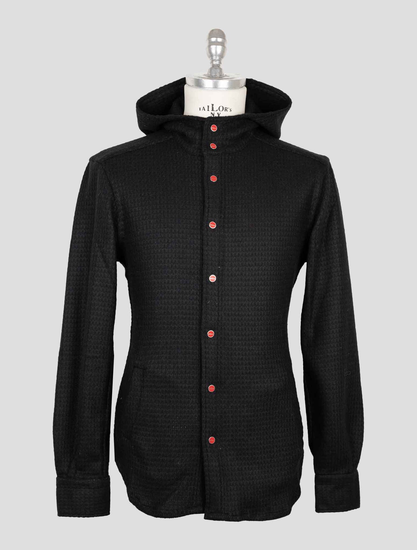 Kiton Black Wool Pa Shirt Mariano