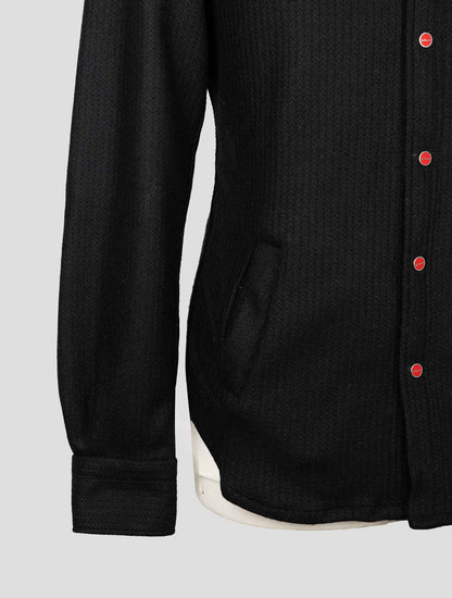 Kiton Black Wool Pa Shirt Mariano