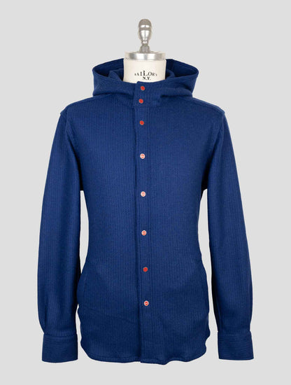 Kiton Blue Wool Pa Shirt Mariano