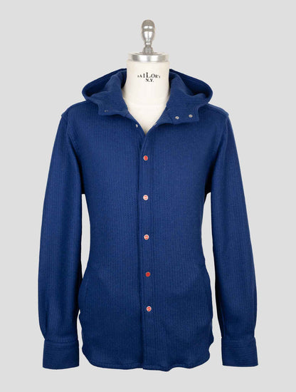 Kiton Blue Wool Pa Shirt Mariano