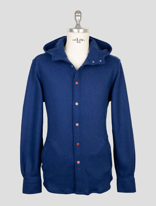 Kiton Blue Wool Pa Shirt Mariano