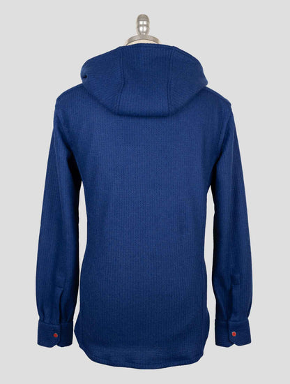 Kiton Blue Wool Pa Shirt Mariano