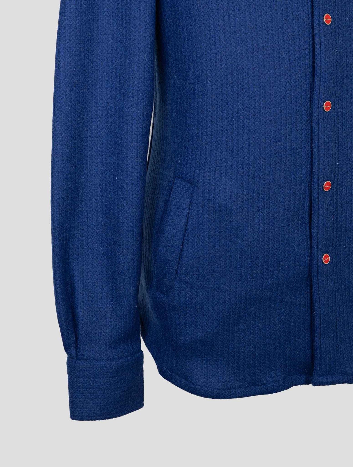 Kiton Blue Wool Pa Shirt Mariano