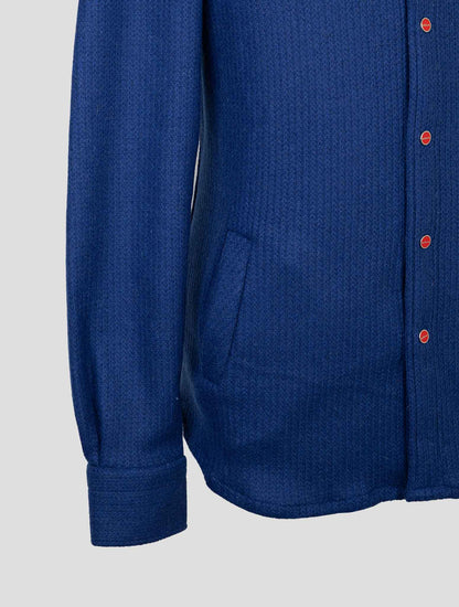 Kiton Blue Wool Pa Shirt Mariano