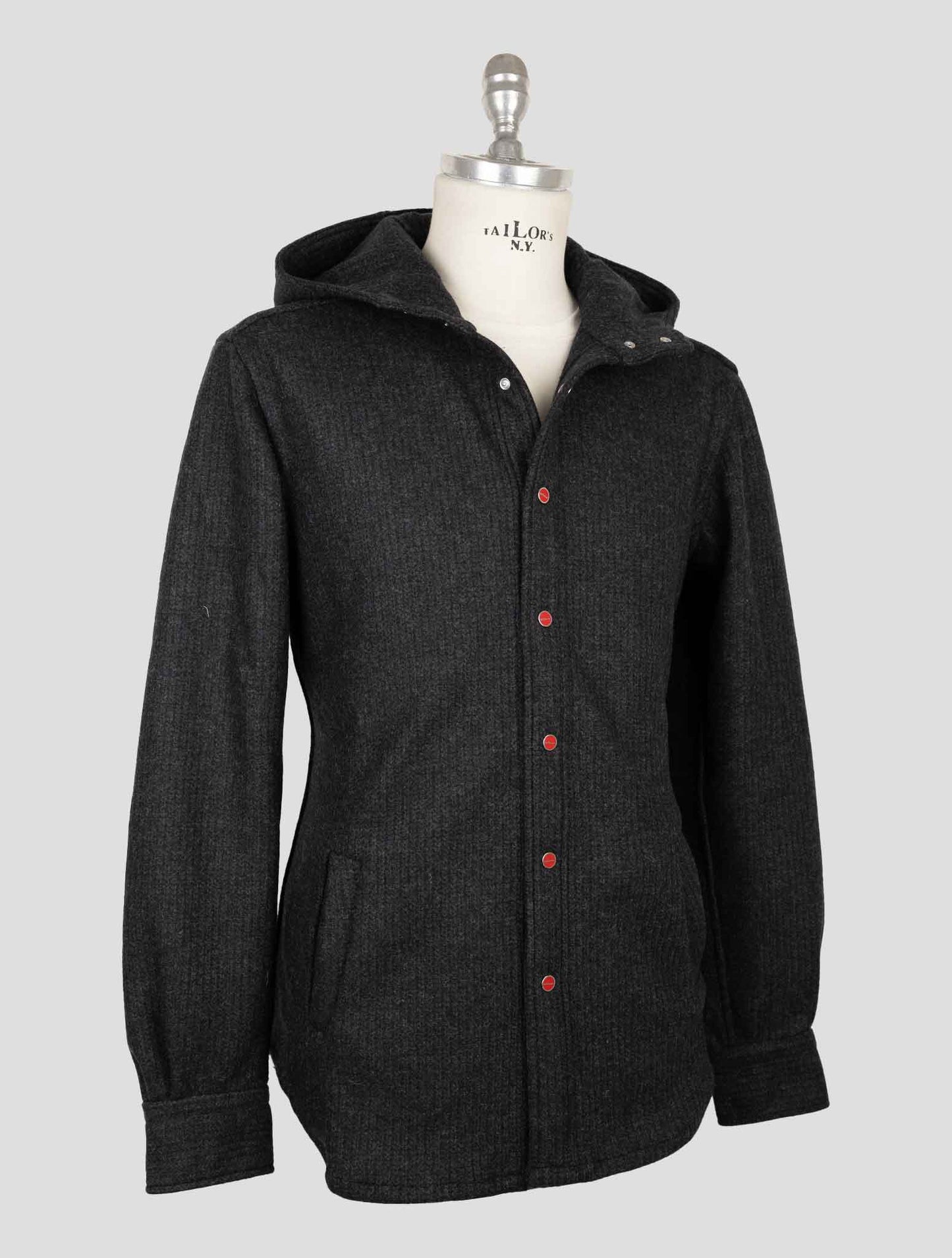 Kiton Dark Gray Wool Pa Shirt Mariano