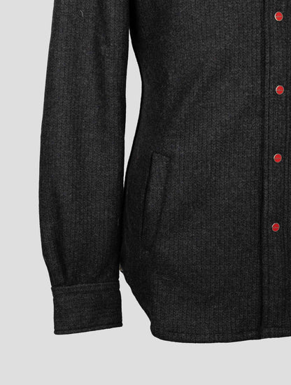 Kiton Dark Gray Wool Pa Shirt Mariano