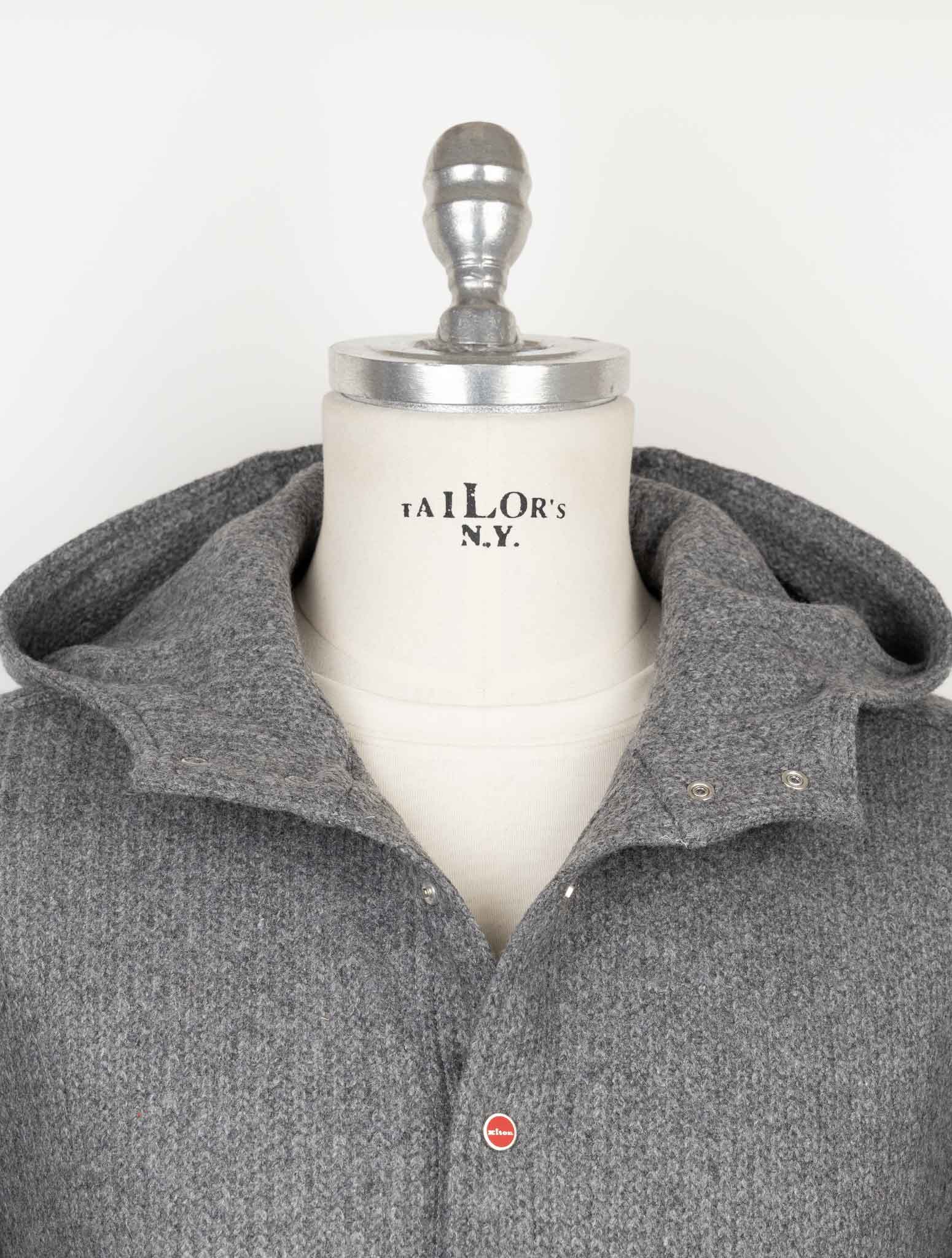 Kiton Gray Wool Pa Shirt Mariano