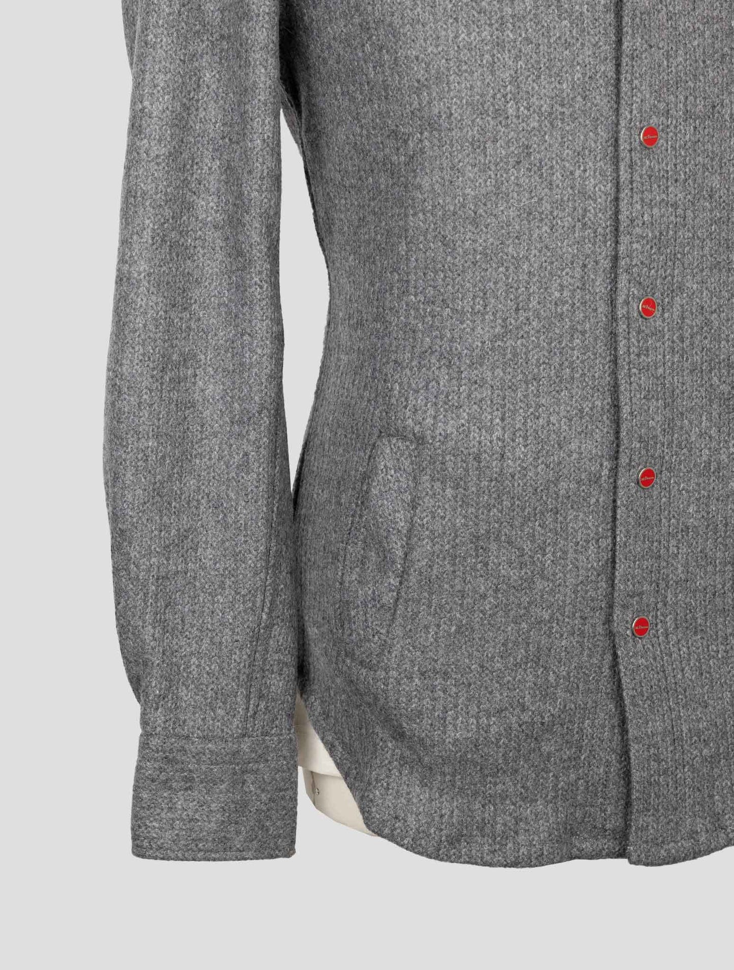 Kiton Gray Wool Pa Shirt Mariano