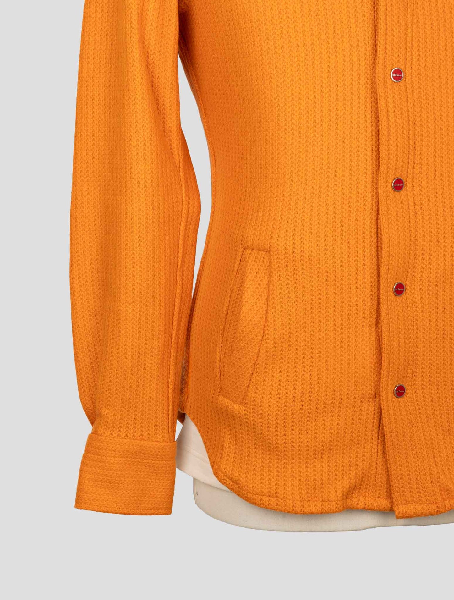 Kiton Orange Wool Pa Shirt Mariano