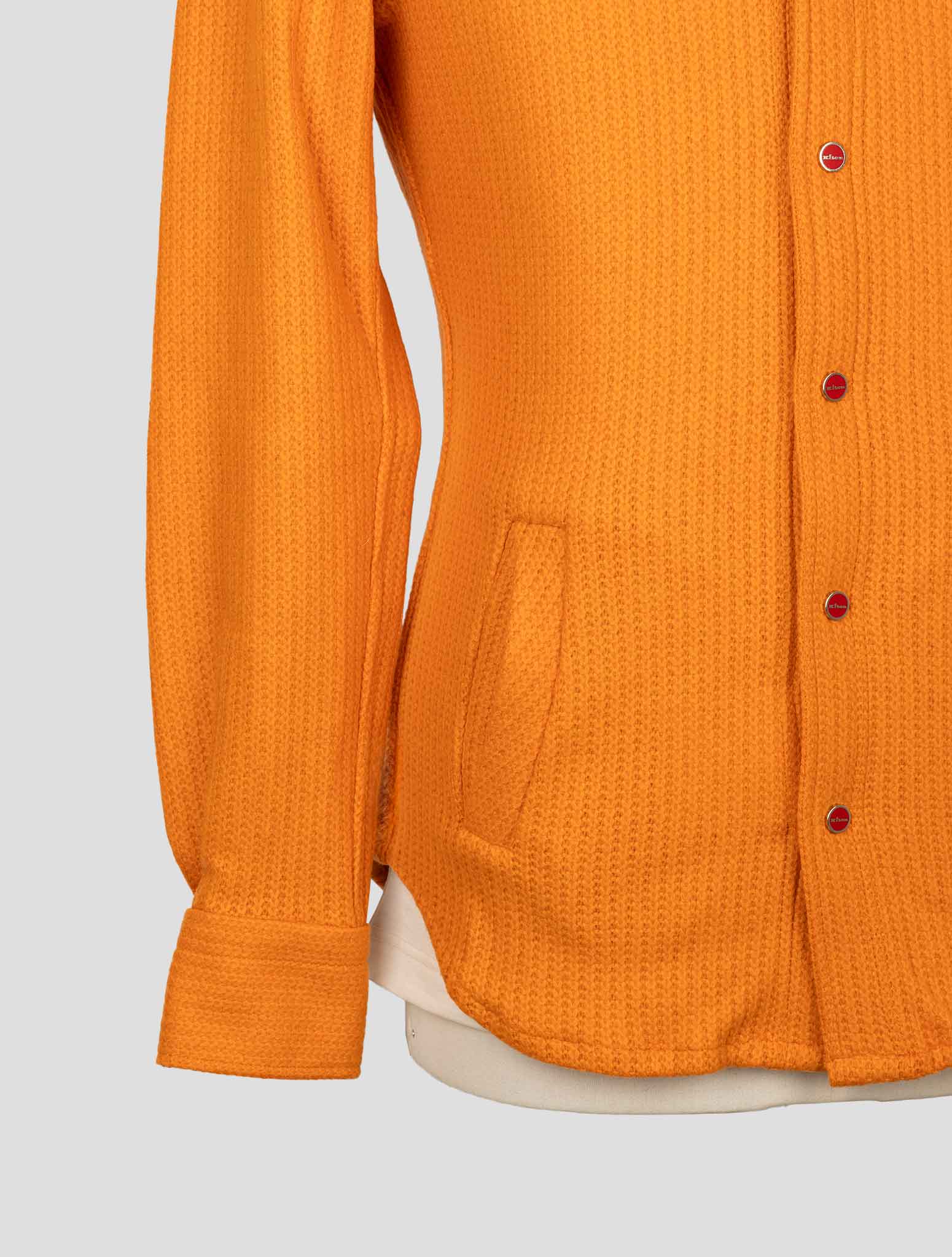 Kiton Orange Wool Pa Shirt Mariano