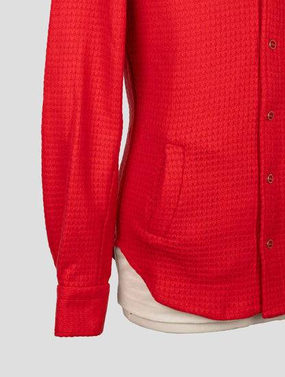 Kiton Red Wool Pa Shirt Mariano