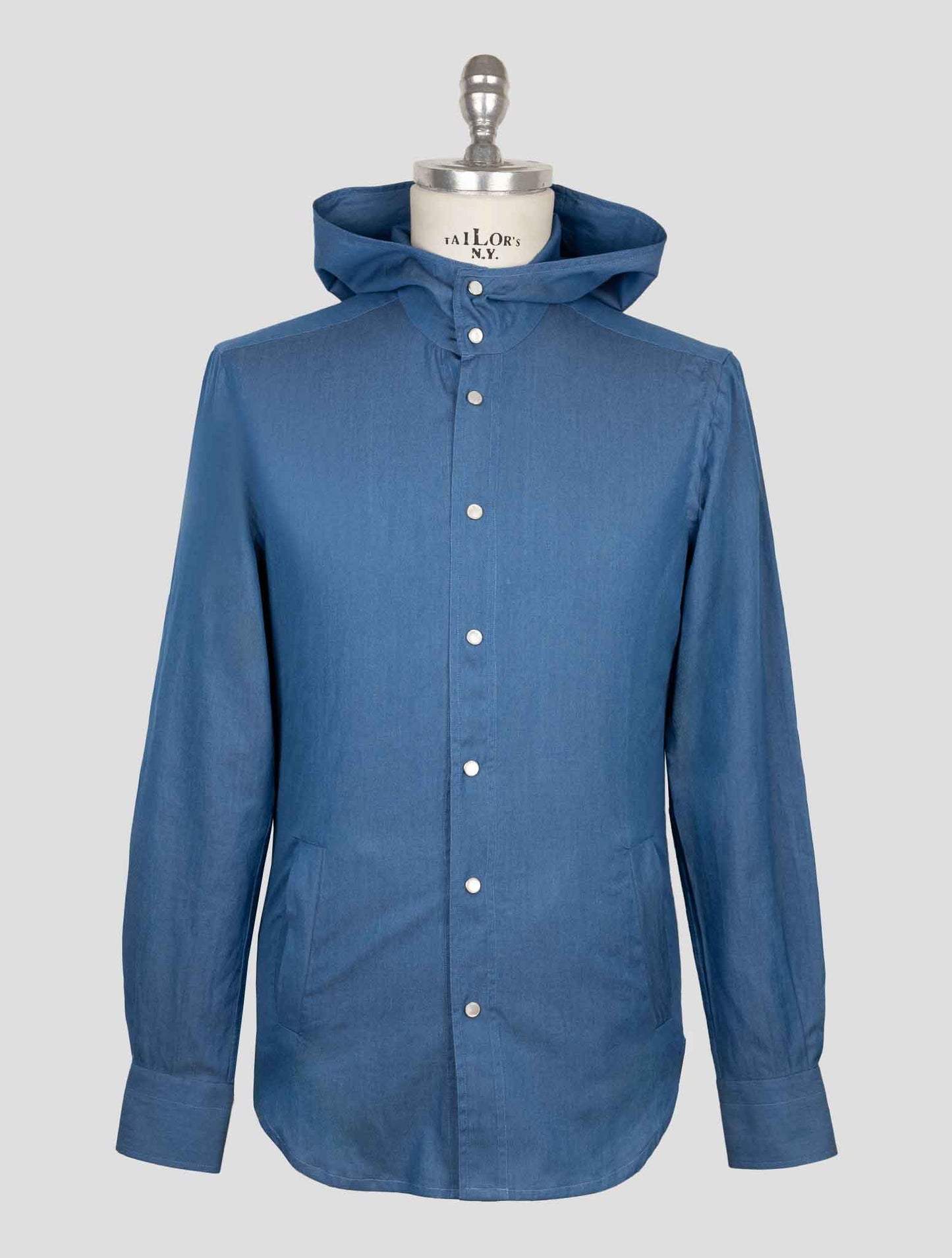 Kiton Blue Cotton Shirt Mariano