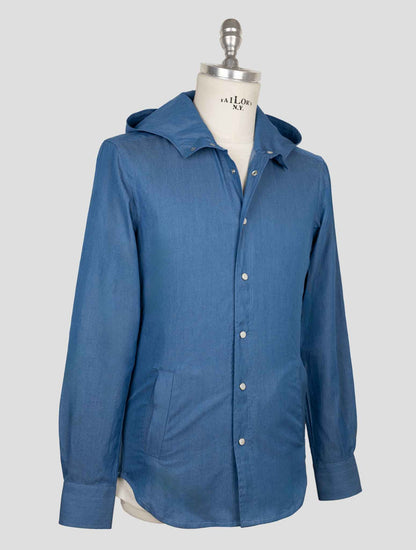 Kiton Blue Cotton Shirt Mariano