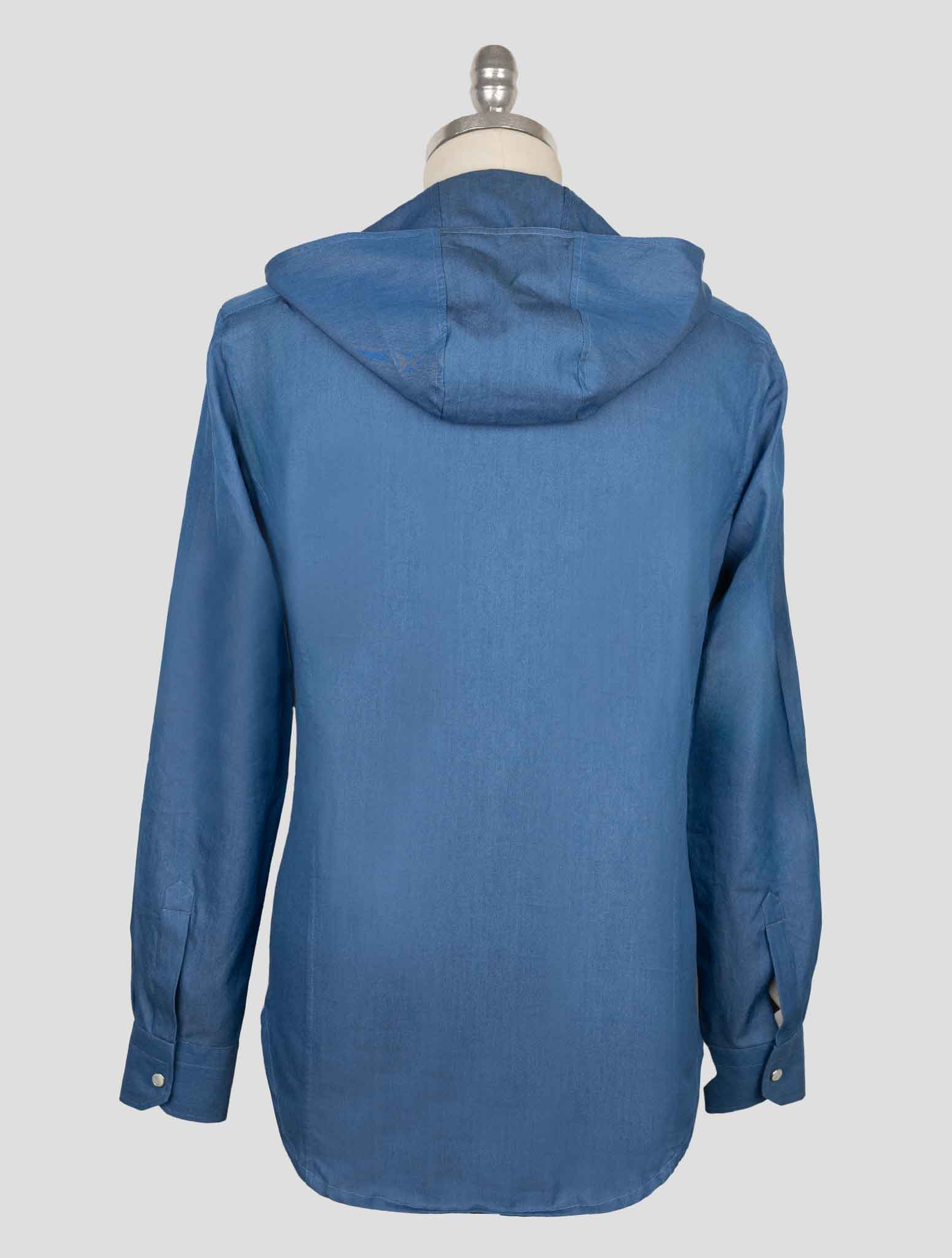 Kiton Blue Cotton Shirt Mariano