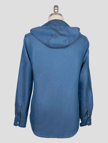 Kiton Blue Cotton Shirt Mariano