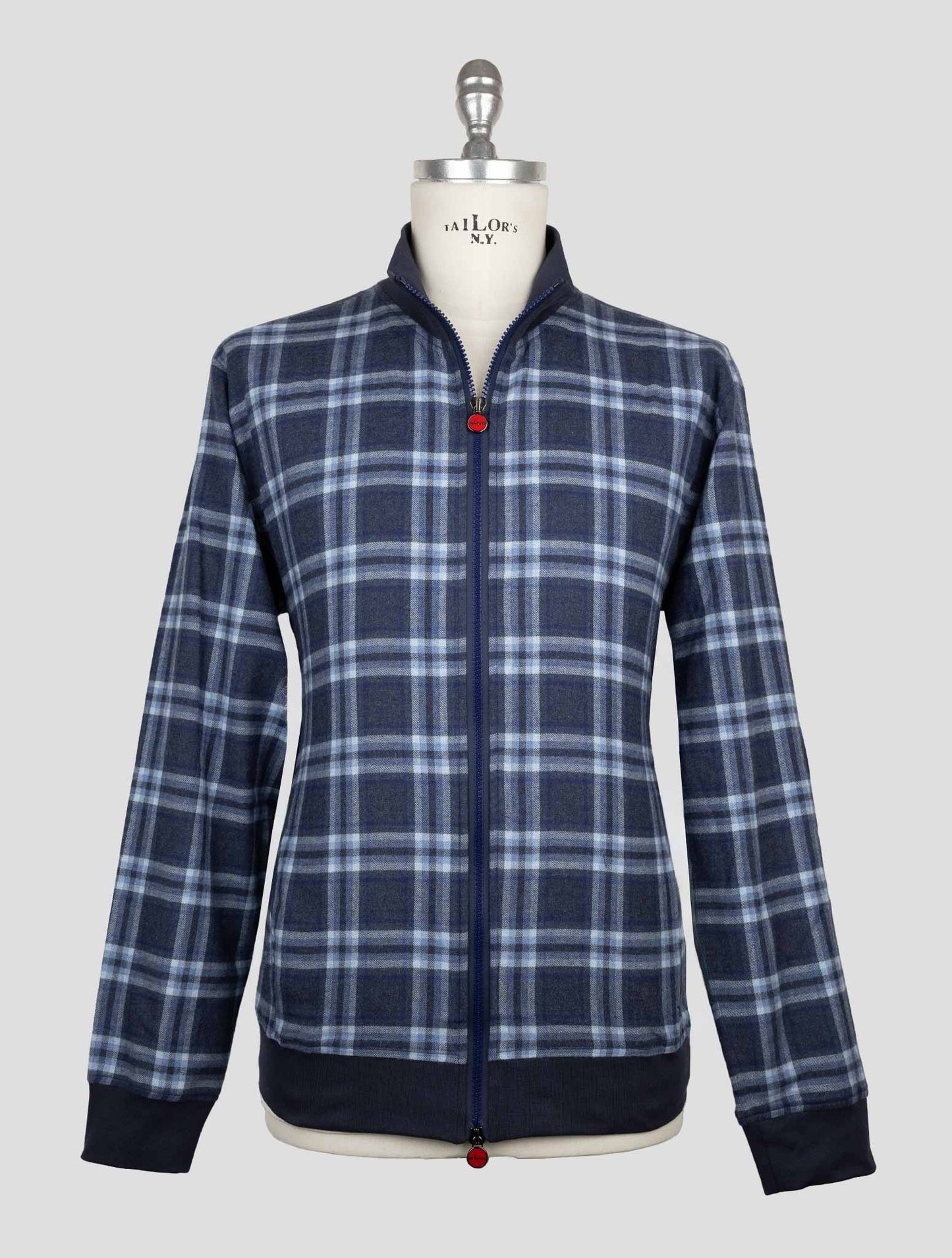 Kiton Blue Cotton Coat B-One