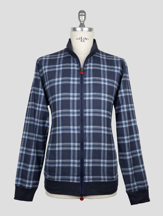 Kiton Blue Cotton Coat B-One
