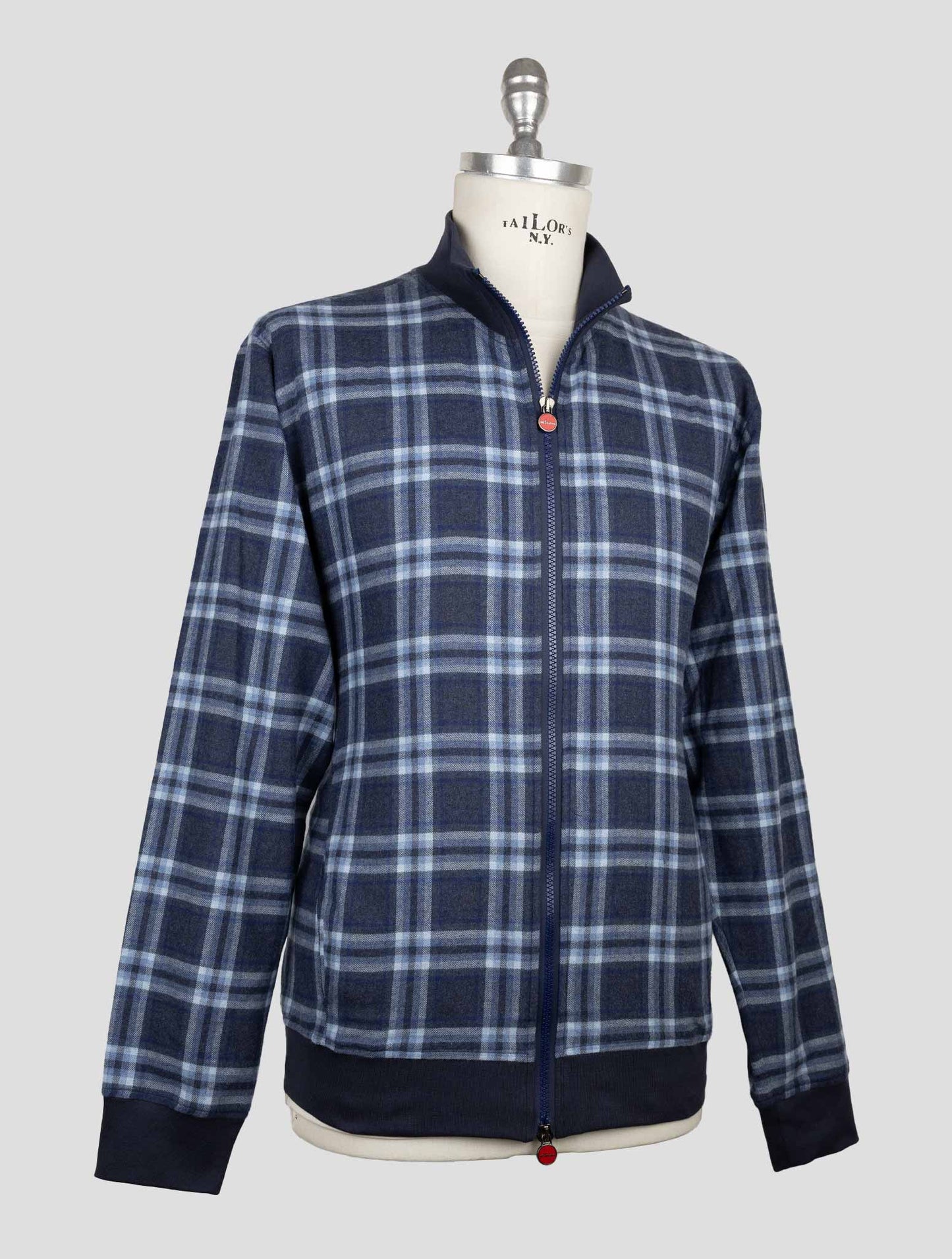 Kiton Blue Cotton Coat B-One