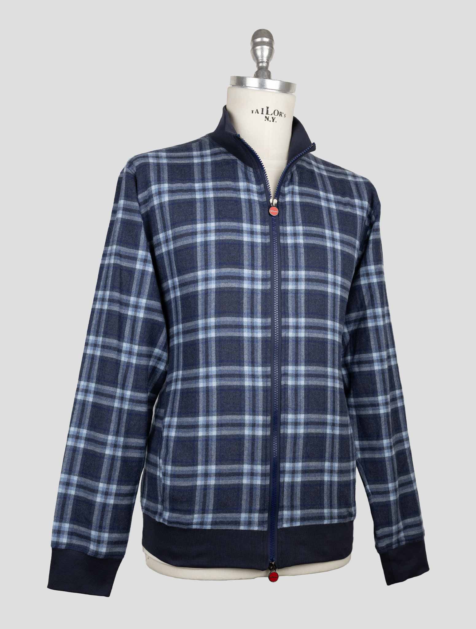 Kiton Blue Cotton Coat B-One