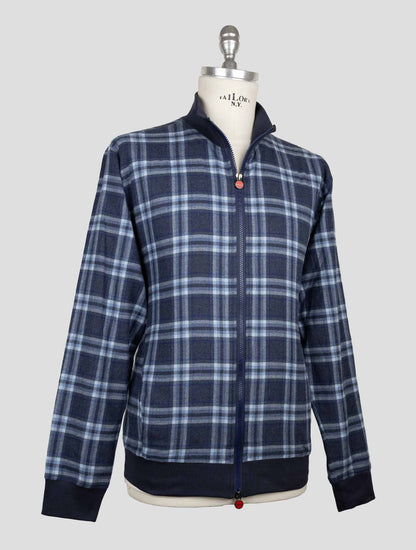 Kiton Blue Cotton Coat B-One