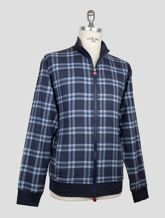 Kiton Blue Cotton Coat B-One