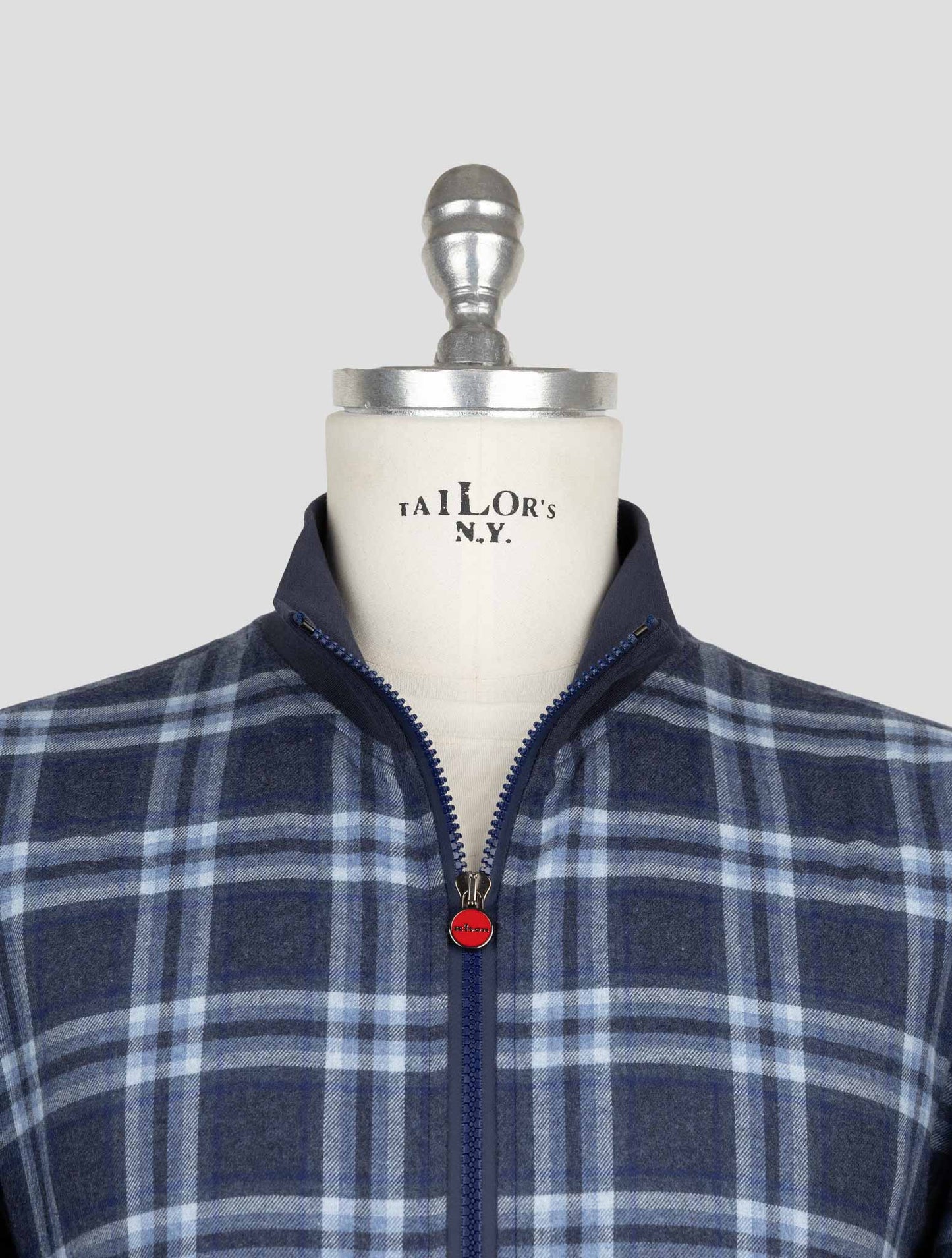 Kiton Blue Cotton Coat B-One