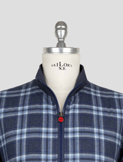 Kiton Blue Cotton Coat B-One